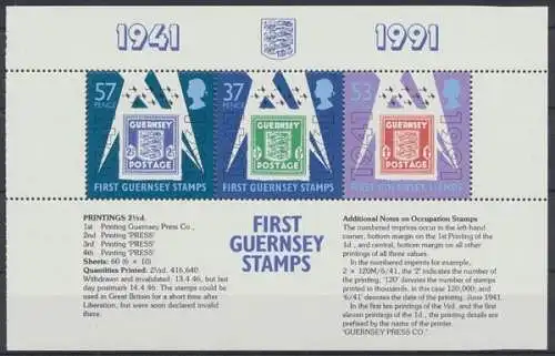 Guernsey, Michel Nr. 513-515 H-Blatt, postfrisch / MNH - 603441