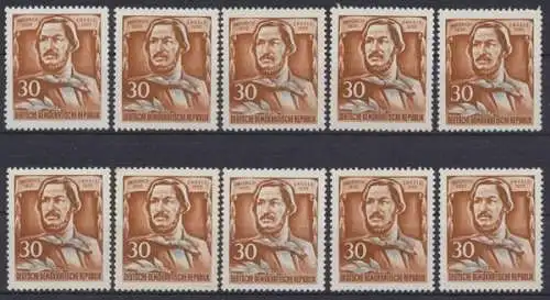 DDR, Michel Nr.489 A, 10 postfrische Marken - 604328