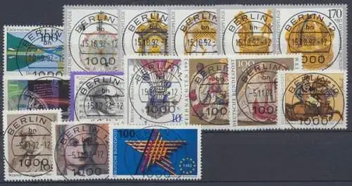 Deutschland (BRD), Michel Nr. 1582-1644 Jahrgang 1992, Berlinstempel - 604977