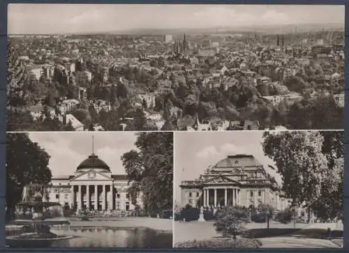 Wiesbaden, Blick vom Opelbad, Kurhaus und Theater - 412385