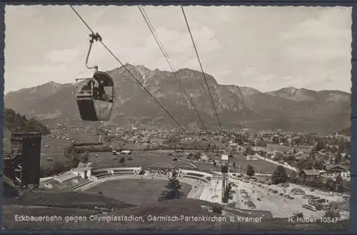 Garmisch-Partenkirchen, Eckbauerbahn gegen Olympiastadion - 412351