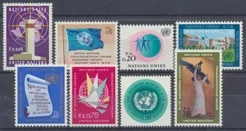 UNO Genf, MiNr. 1-8, Jahrgang 1969, postfrisch - 605084