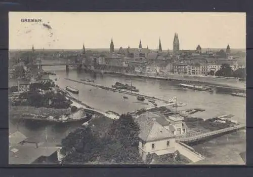 Bremen, Blick auf die Weser und auf Bremen - 402440