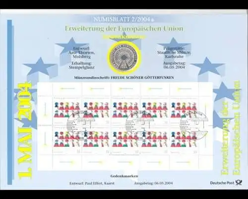 BRD, Numisblatt 2/2004, Erweiterung der Europäischen Union - 2/2004