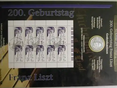 BRD, Numisblatt 1/2011, 200. Geb. Franz Liszt - 1/2011