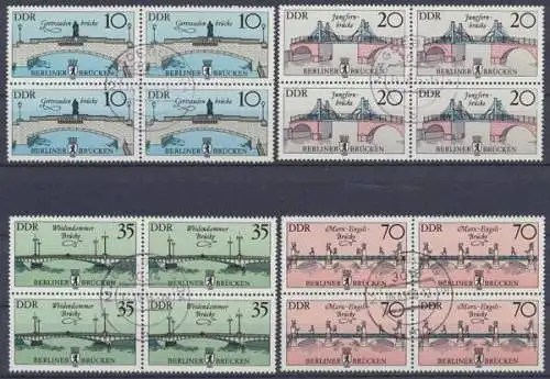 DDR, MiNr. 2972-2975 I, Viererblöcke, gestempelt - 693305