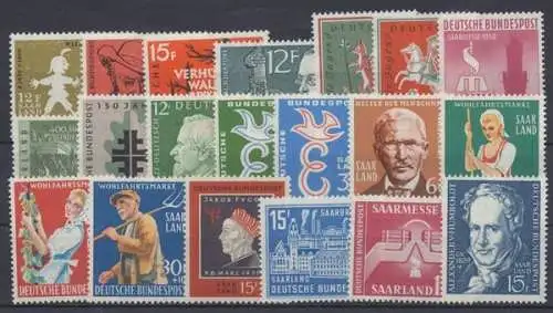 Saarland, MiNr. 429-448, Jahrgänge 1958-1959, postfrisch - 605929