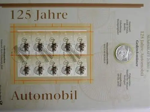 BRD, Numisblatt 2/2011, 125 Jahre Automobil - 2/2011