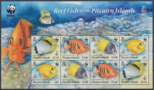 Pitcairn, Fische / Meerestiere, MiNr. 805-808 Kleinbogen, postfrisch - 605384