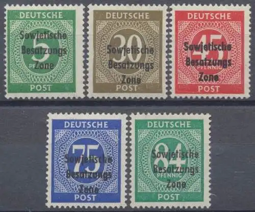 Sowjetische Zone, MiNr. 207-211, postfrisch - 606173