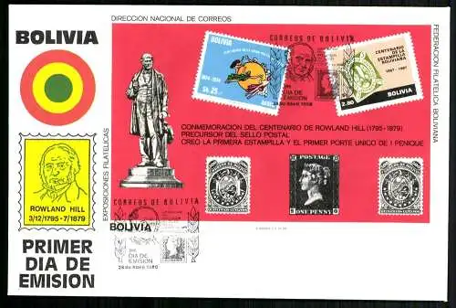 Bolivien, MiNr. Block 94, FDC - 691417