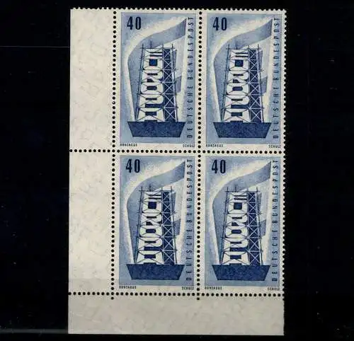 Deutschland (BRD), MiNr. 242, 4er Block, Eckrand links unten, postfrisch - 608776