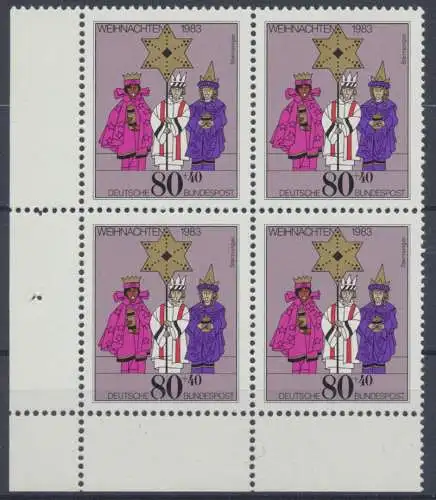 Deutschland, MiNr. 1196, 4er Block, Eckrand li. unten, postfrisch - 607764