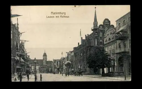 Marienburg (Westpreussen), Lauben mit Rathaus - 413716