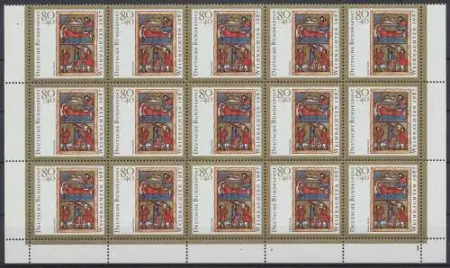 Deutschland (BRD), MiNr. 1346, 15er Bogenteil, Unterrand, FN 1, postfrisch - 607753