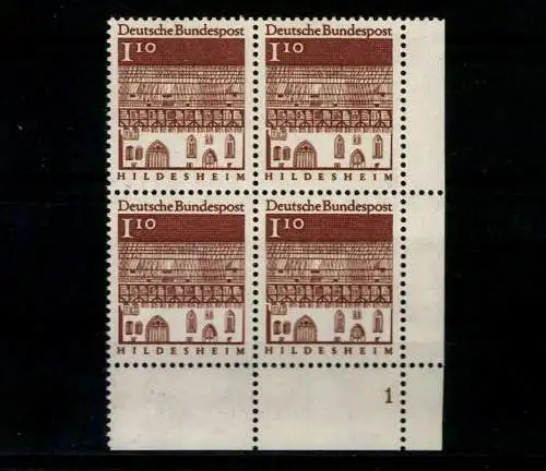 Deutschland (BRD), MiNr. 501, 4er Block Ecke re. unten, FN 1, postfrisch - 609049