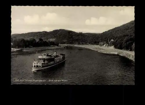 Bodenwerder, Blick auf die Weser, Ausflugsschiff - 414135