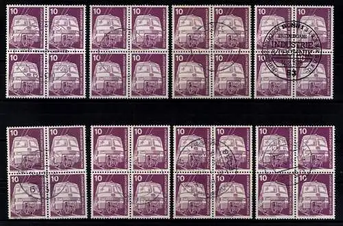 Deutschland (BRD), MiNr. 847, 8 Viererblöcke, gestempelt - 611507