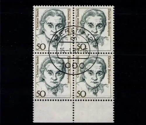 Deutschland (BRD), MiNr. 1304, 4er Block, Unterrand, gestempelt - 611577