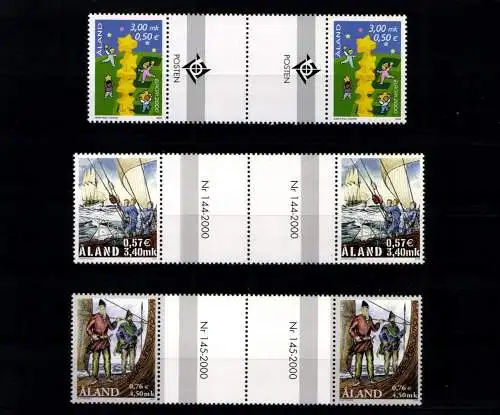 Aland, 10 Zwischenstegpaare aus 2000, postfrisch / MNH - 610840