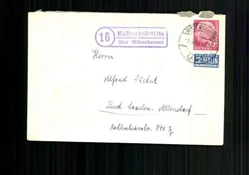 Meißnerheilstätte über Witzenhausen, Landpoststempel auf Brief - 510011