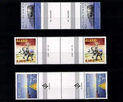 Aland, 12 Zwischenstegpaare aus 2002, postfrisch / MNH - 610842