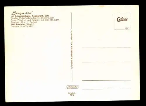 Buxheim/Allgäu, "Seegarten" mit Schwabenhalle, Bes. M. und H. Seifert - 414687