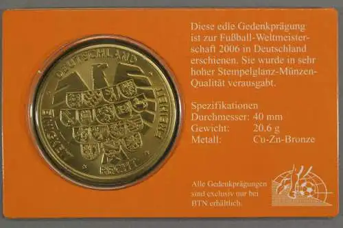 Medaille zur Fussball WM 2006, Ausgabe für Argentinien - 800687