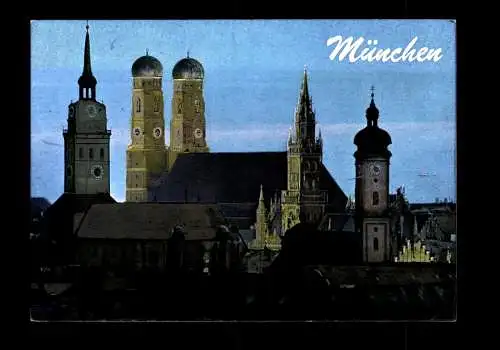 München, Peterskirche, Frauenkirche und Rathaus, AZET-Color Silberkarte - 414364