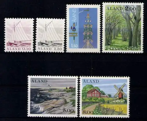 Aland, MiNr. 8-13, Jahrgang 1985, postfrisch - 610803