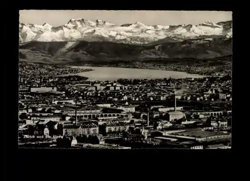 Zürich, Ortsansicht und die Alpen - 414795