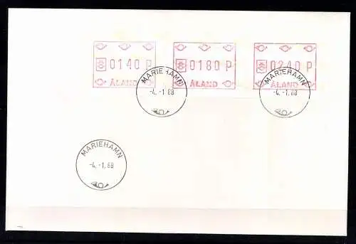 Aland Automaten, MiNr. 2, 3 Werte, FDC - 610894