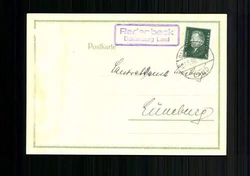 Radenbeck Dahlenburg Land, Landpoststempel auf Postkarte - 510052