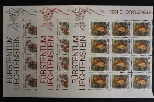 Liechtenstein, MiNr. 818-820, 12er Bogenteile, postfrisch - 620682