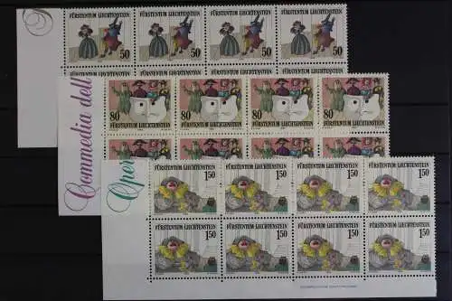 Liechtenstein, MiNr. 887-889, 8er Bogenteile, postfrisch - 620693