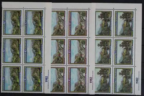 Liechtenstein, MiNr. 806-808, 6er Bogenteile, postfrisch - 620707