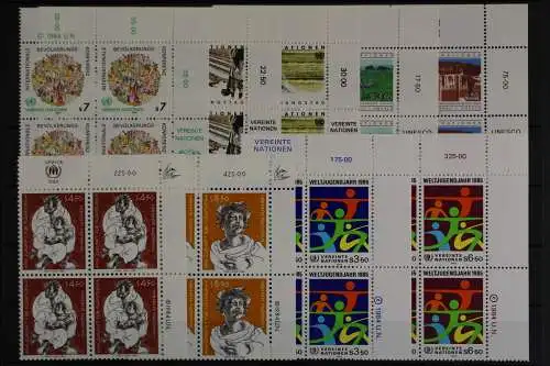 UNO Wien, MiNr. 38-46, Jahrgang 1984, Viererblöcke, postfrisch - 620751