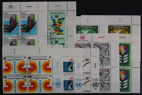 UNO Wien, MiNr. 7-15, Jahrgang 1980, ohne Block, Viererblöcke, ESST - 620645