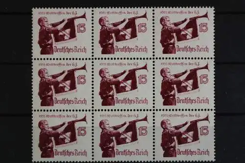 Deutsches Reich, MiNr. 585 x, 9er Block, postfrisch - 621935