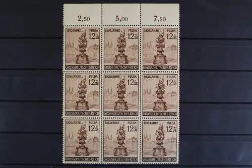 Deutsches Reich, MiNr. 886 PLF II, 9er Block, Oberrand, postfrisch - 623267