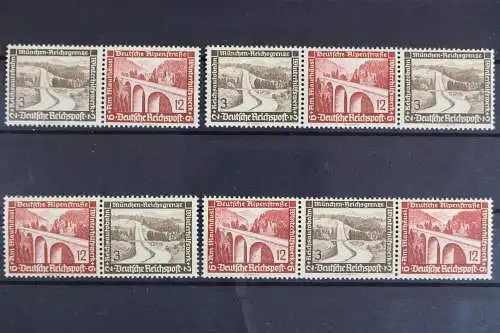 Deutsches Reich, MiNr. W 115 - W 118, 4 Zd's, postfrisch - 622192