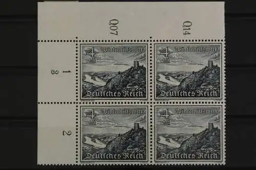 Deutsches Reich, MiNr. 731, 4er Block, Ecke li. oben, FN 3, postfrisch - 624435