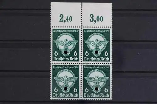 Deutsches Reich, MiNr. 689, 4er Block, Oberrand, postfrisch - 624497