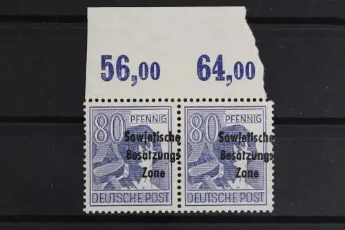 SBZ, MiNr. 196 P, waag. Paar, Oberrand, ndgz, postfrisch - 625423