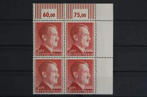 Deutsches Reich, MiNr. 801 B, 4er Block, Ecke re. oben, postfrisch - 624535