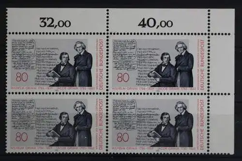 Deutschland (BRD), MiNr. 1236, 4er Block, Ecke re. oben, postfrisch - 625243