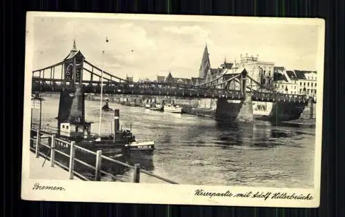 Bremen, Weserpartie mit Adolf Hitlerbrücke - 416661