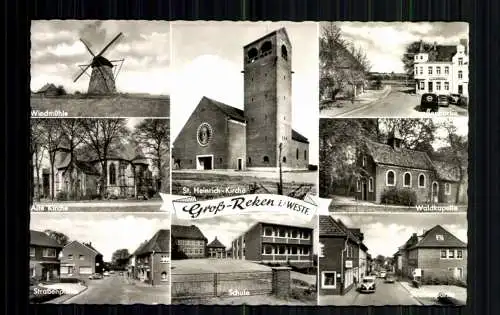 Groß-Reken i. Westf., 8 Ansichten u. a. Windmühle, St. Heinrich-Kirche - 416810