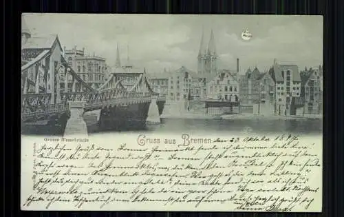 Bremen, Grosse Weserbrücke, Mondkarte - 416665