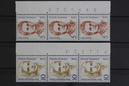 Berlin, MiNr. 806+833, 3er Streifen, re. Rand, Bogenzähler, postfrisch - 626105